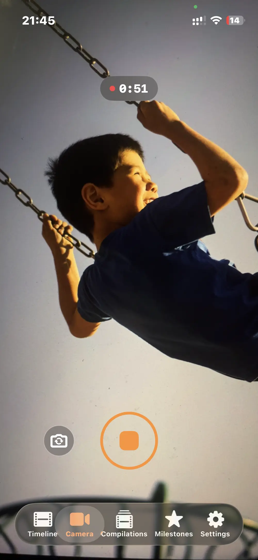 Recording on a swing